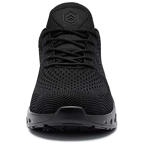 LARNMERN Zapatillas Running Hombre Zapatos de Senderismo Impermeables Deportivas Gimnasio Trekking Ligeros Correr Transpirables Casual Sneakers（43,Negro）