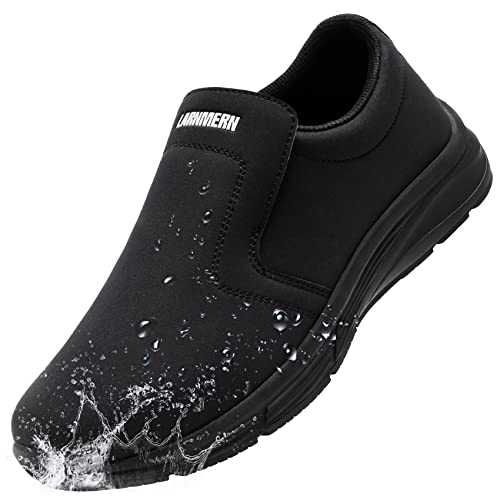 LARNMERN Zapatos Cocina Slip-On Hombre Anti-Deslizante Zapatillas Zapatos de Trabajo Impermeable Calzado Chef Hostelería sin Puntera /42.5