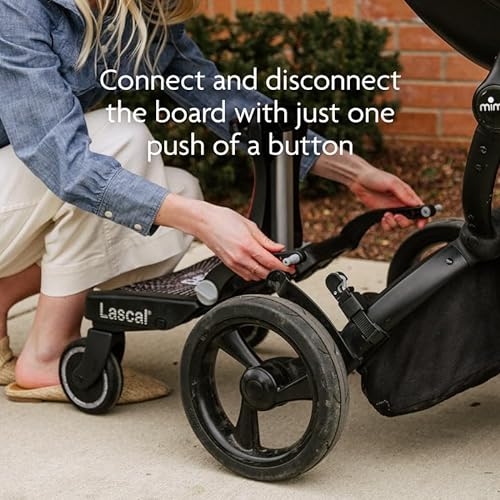 Lascal BuggyBoard Mini 3D Plataforma con ruedas para carrito infantil, accesorio para niños de 2 a 6 años (22 kg), compatible con casi todas las sillitas de paseo, azul