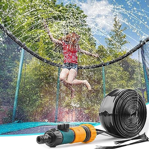 LATERN Aspersor de Trampolín, 15m Rociadores de Agua con Manguera Aspersores de Agua al Aire Libre Aspersores de Juegos Divertidos para Parques Acuáticos Accesorios de Cama Elástica para Patio Trasero