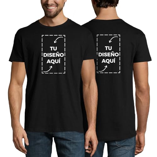 latostadora Camiseta Hombre Mujer Personalizada - Camisetas Personalizadas Hombres - Camisetas para Personalizar 2 Caras - Camiseta Personalizable por Delante y Detras - Regalos Personalizados