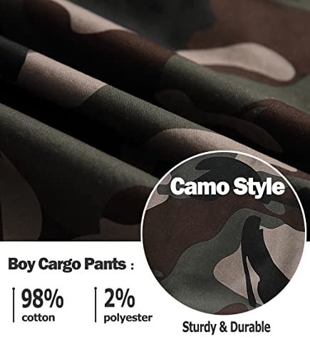 LAUSONS Pantalones Cargo Niños Chándal Joggers Pantalon Camuflados Verde Camuflaje 13-14 años