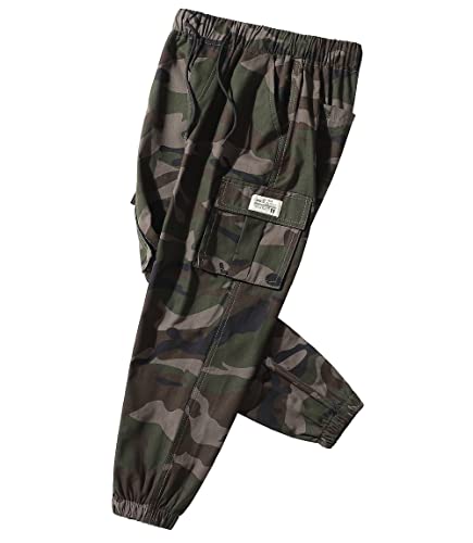 LAUSONS Pantalones Cargo Niños Chándal Joggers Pantalon Camuflados Verde Camuflaje 13-14 años