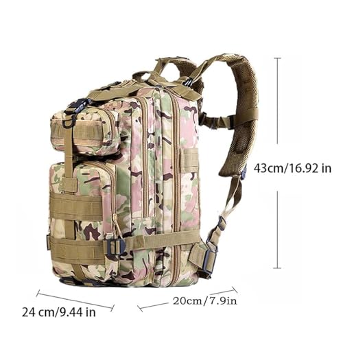 Lawaia Mochila Militar Hombre 25L Mochila de Asalto Molle Mochila Táctica Mochila de Combate Campamento de Senderismo al Aire Libre Multibolsillos Mochila de Pesca Caza