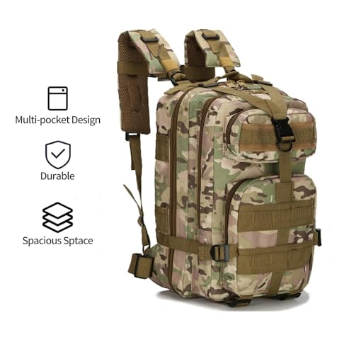 Lawaia Mochila Militar Hombre 25L Mochila de Asalto Molle Mochila Táctica Mochila de Combate Campamento de Senderismo al Aire Libre Multibolsillos Mochila de Pesca Caza