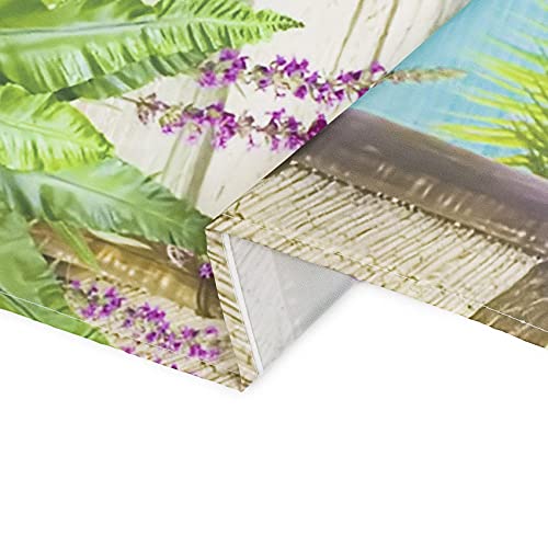 LB 235x180cm Tapiz de Pared Océano turquesa Colgar de Pared playa Tela Pared Paisaje de isla tropical desde el balcón Tapices para Sala Dormitorio Decoración Pared