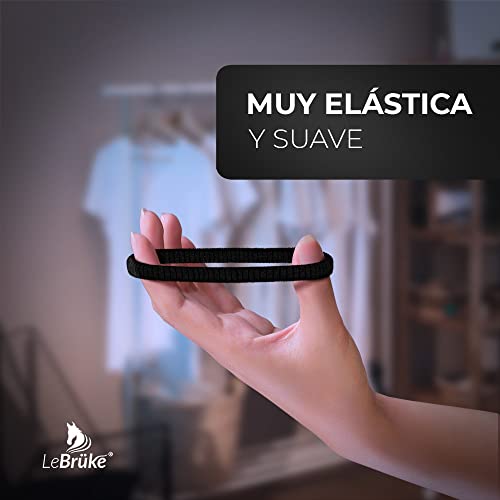 Lebrüke® 50 Gomas de pelo negro - Cinta de goma premium para el pelo - coletero gomas elasticas pelo - gomillas pelo mujer - elasticos cabelo