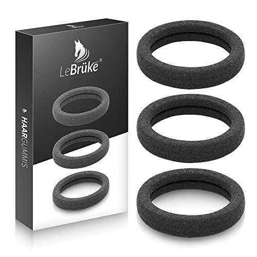 Lebrüke® 50 Gomas de pelo negro - Cinta de goma premium para el pelo - coletero gomas elasticas pelo - gomillas pelo mujer - elasticos cabelo