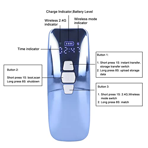 Lector de Código de Barras de Bolsillo, Diseño de Conexión 3 en 1 Sensor CMOS Escáner de Código de Barras de Mano Inalámbrico 2.4G, 3 Modos de Carga para Win para Android