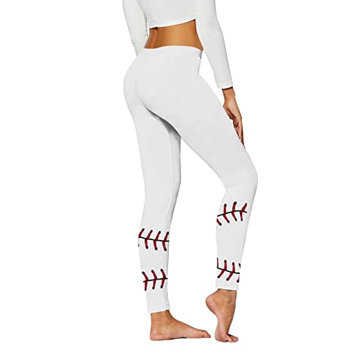 Leggings deportivos para mujer con bolsillo, pantalones de deporte de cintura alta, opacos, pantalones de yoga para mujer, leggings con estampado de béisbol de vaca, cintura alta, pantalones de yoga,