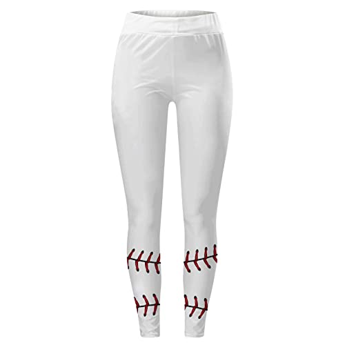 Leggings deportivos para mujer con bolsillo, pantalones de deporte de cintura alta, opacos, pantalones de yoga para mujer, leggings con estampado de béisbol de vaca, cintura alta, pantalones de yoga,