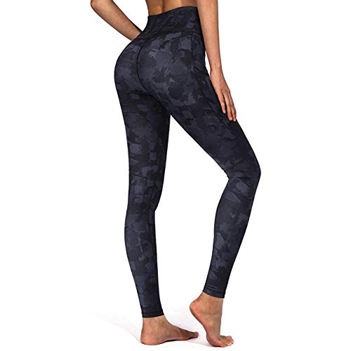 Leggins Invierno Mujer Colores Cintura Alta Push Up Pantalon Deporte Yoga Mallas De Deporte con Bolsillos Y Estampado Leggins Reductores Adelgazantes Mallas Fitness para Fitness Y Running Y Pilates