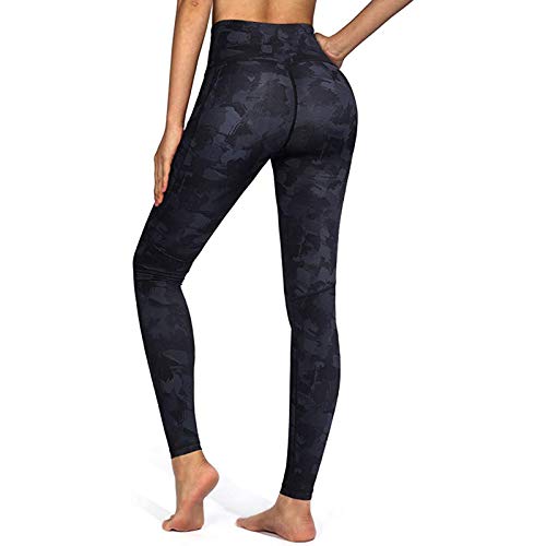 Leggins Invierno Mujer Colores Cintura Alta Push Up Pantalon Deporte Yoga Mallas De Deporte con Bolsillos Y Estampado Leggins Reductores Adelgazantes Mallas Fitness para Fitness Y Running Y Pilates