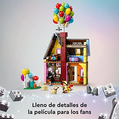 LEGO 43217 Disney y Pixar Casa de “Up”, Juguete con Globos, Mini Figuras de Carl, Russell y el Perrito Dug, Modelo Coleccionable, 100 Aniversario de Disney, Regalo de Película