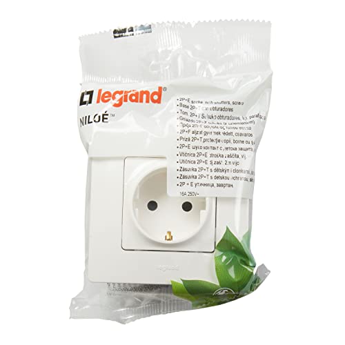 Legrand 396434 NL Toma 2P+T BL Monobloc, Blanco, Individual