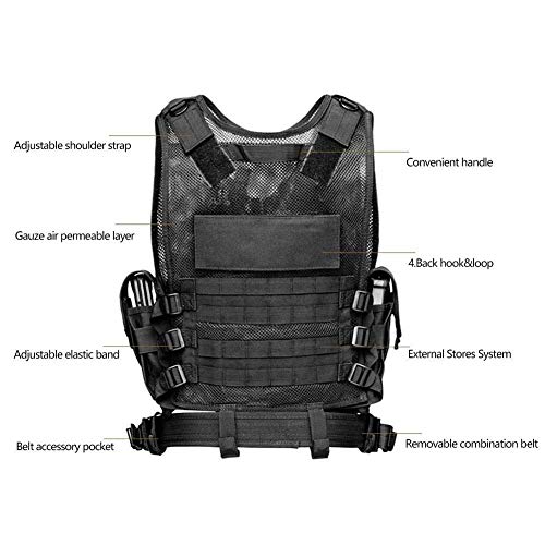 LEJUNJIE Chaleco Táctico Militar al Aire Libre Tactical del Ejército de Poliéster Juego de Guerra Airsoft Caza Vest de Excursión Que Acampa