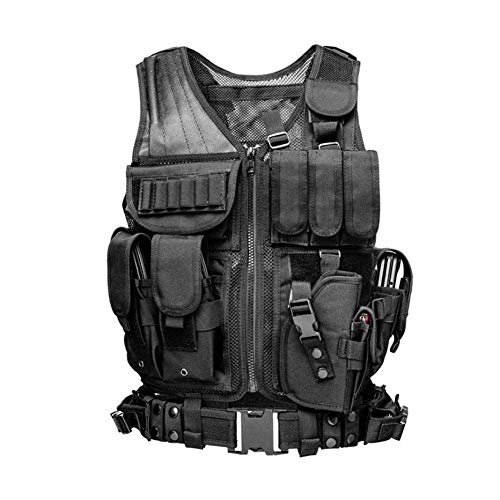 LEJUNJIE Chaleco Táctico Militar al Aire Libre Tactical del Ejército de Poliéster Juego de Guerra Airsoft Caza Vest de Excursión Que Acampa