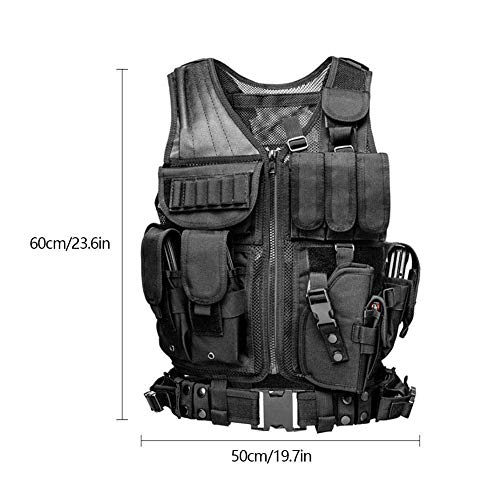 LEJUNJIE Chaleco Táctico Militar al Aire Libre Tactical del Ejército de Poliéster Juego de Guerra Airsoft Caza Vest de Excursión Que Acampa