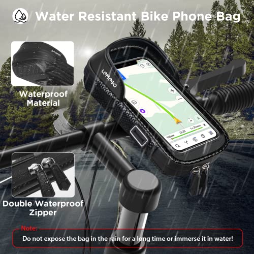 LEMEGO Bolsa Bicicleta Manillar para Ciclista Ciclismo, Bolso de Bici Impermeables Soporte Móvil Teléfono para Teléfonos Móviles de Menos de 7 Pulgadas