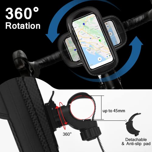 LEMEGO Bolsa Bicicleta Manillar para Ciclista Ciclismo, Bolso de Bici Impermeables Soporte Móvil Teléfono para Teléfonos Móviles de Menos de 7 Pulgadas