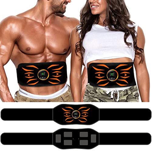 LEMENG Electroestimulador Muscular, EMS Abdominales Cinturón, Estimulador Muscular Abdominales, Masajeador Eléctrico Cinturón con USB Recargable, Ejercitador del Abdomen/Brazo/Piernas/Cintura