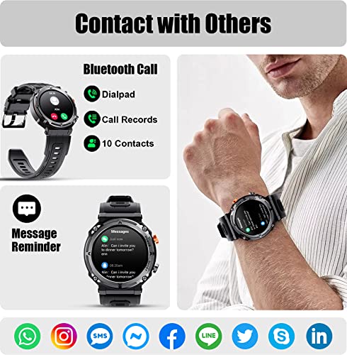 LEMFO Reloj Inteligente Hombre, Smartwatch de 1.39" con Llamadas, Más de 100 Modos Deportivos, Monitoreo de Ritmo Cardíaco, Presión Arterial y Oxígeno en Sangre, para Android e iOS (2 Correas)