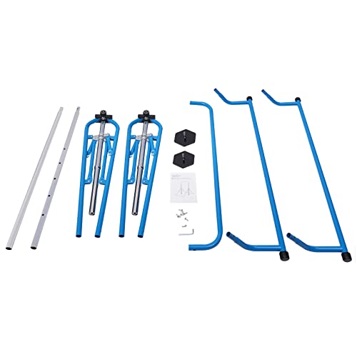 LENJKYYO Barra de gimnasia plegable ajustable, barra vertical horizontal plegable, multifuncional, extensible, barra de entrenamiento para niños, entrenamiento en casa, color azul