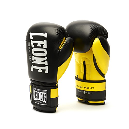 LEONE 1947, Knockout Guantes De Boxeo, Unisex Adulto, Amarillo, 10 OZ, GN371