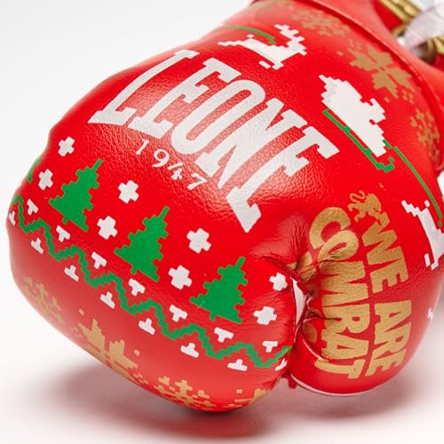 LEONE 1947 Pequeño Guante de Boxeo Decorativo para árbol de Navidad, decoración de Navidad, Unisex, Adulto, Rojo, Talla única