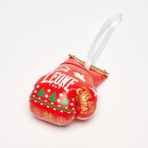 LEONE 1947 Pequeño Guante de Boxeo Decorativo para árbol de Navidad, decoración de Navidad, Unisex, Adulto, Rojo, Talla única