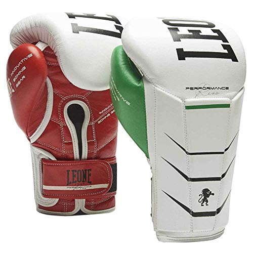 LEONE 1947 Revo Performance, Guantes de Boxeo Unisex Adulto, Blanco/Rojo/Verde, 14 oz