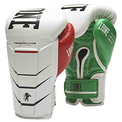 LEONE 1947 Revo Performance, Guantes de Boxeo Unisex Adulto, Blanco/Rojo/Verde, 14 oz