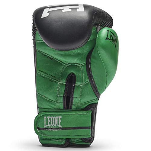 LEONE 1947 Revo Performance, Guantes de Boxeo Unisex para Adulto, Negro / rojo / verde, 16 oz