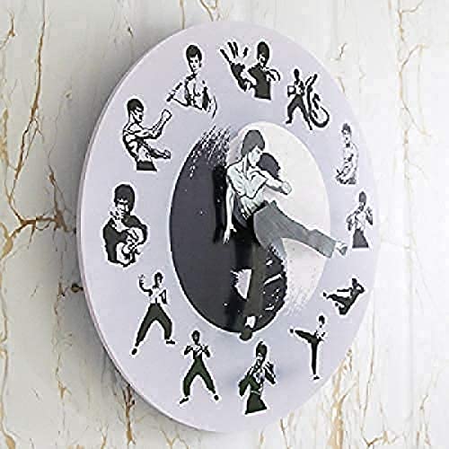 LETISR Reloj de Pared de Cocina Yin Yang Kung Fu Chino Reloj de Pared Artes Marciales Inicio Kung Fu Maestro Agujas móviles Novedad Movimiento silencioso Inauguración de una casa