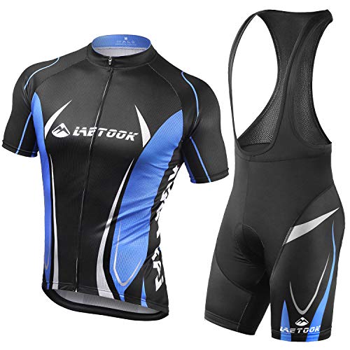 Letook Maillots de Ciclismo Hombres Conjunto de Ropa para Ciclismo Camiseta y Culotte Bici XXXL