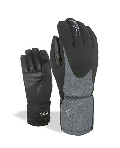 Level Alpine W Mujer Guantes, otoño/Invierno, Mujer, Color Negro/Gris, tamaño 8