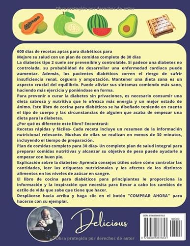 Libro De Cocina Para Diabetes Tipo 2: 600 Días De Recetas Saludables Y Asequibles Para Diabéticos Recién Diagnosticados Con Un Plan De Comidas De 30 Días