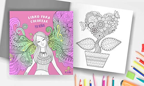 Libro Para Colorear Per Niñas De 10 Años: Imágenes encantadoras como hadas, corazón, atrapasueños, princesas, brujas, animales, música; para niños de ... en adelante (Libros y Páginas para Colorear)