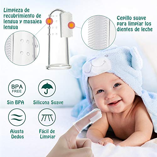 Lictin Set para el Cuidado del Bebé-10 Pcs Kit de Aseo Conveniente para Bebé con Sondas de temperatura de alta precisión, Cepillo de Dientes de Dedo, Ideal para viajar y para el día a día