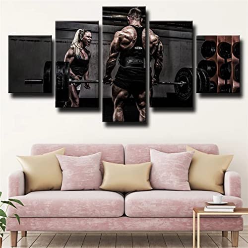 Lienzo Cuadros Decoración Del Hogar Arte De La Pared 5 Piezas Entrenamiento Muscular Pinturas Impresiones De Alta Definición Carteles Para Sala De Estar Dormitorio Comedor Oficina Niños Habi -8P5M/T8