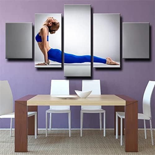 Lienzo Cuadros Decoración Del Hogar Arte De La Pared 5 Piezas Tono Muscular Fitness Pinturas Impresiones De Alta Definición Carteles Para Sala De Estar Dormitorio Comedor Oficina Niños Habit -9E0R+O2