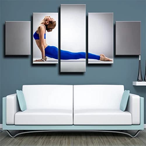 Lienzo Cuadros Decoración Del Hogar Arte De La Pared 5 Piezas Tono Muscular Fitness Pinturas Impresiones De Alta Definición Carteles Para Sala De Estar Dormitorio Comedor Oficina Niños Habit -9E0R+O2