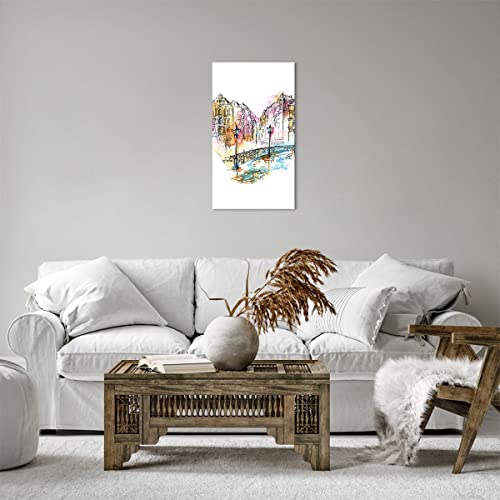 Lienzos decorativos lugar ciudad arquitectura del corazón Cuadro Sobre Lienzo Moderno Vertical 50x70cm Cuadros Decoracion Salon Dormitorio Cuadros Pared Imágenes Wall Art Prints Decor PA50x70-3030