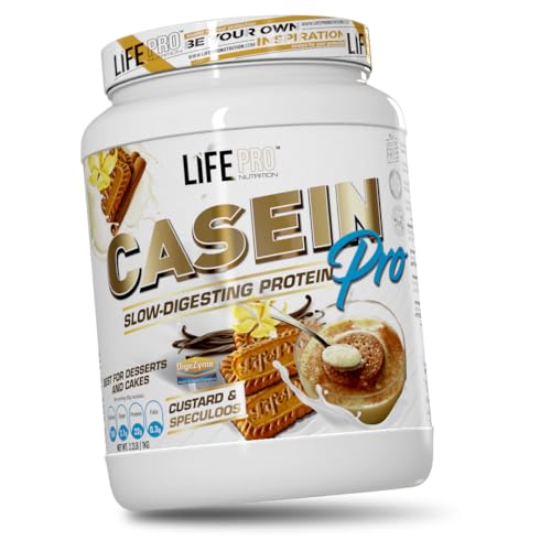 Life Pro Casein Pro 900g | Caseína de Absorción Lenta | Aporte Proteico Continuado Para Mantenimiento y Recuperación de Masa Muscular (NATILLAS & SPECULOOS BITS)