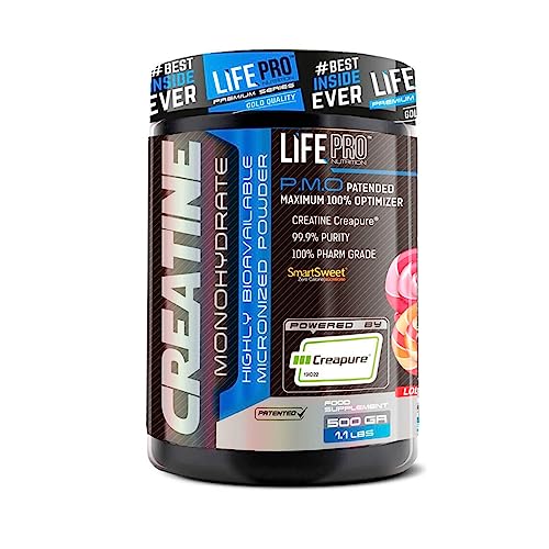 Life Pro Creatine Creapure 500g | Creatina Creapure en Polvo | Sello de Calidad Garantizada (LOLLIPOP)