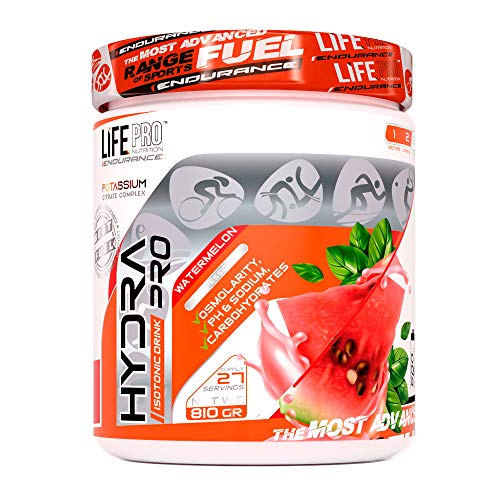 Life Pro Endurance Hydra Pro - Suplemento deportivo de carbohidratos, potasio y sodio para una rápida energía e hidratación - Maximiza recuperación post entrenamiento – 810 gramos - Sabor Sandía