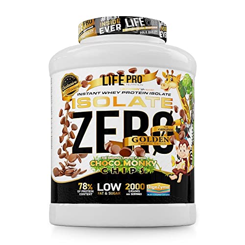 Life Pro Nutrition Isolate Gourmet 2kg | Aislado de proteina de suero de leche | Combate el catabolismo y alto valor biológico | Sabores Gourmet Exclusivos (CHOCO MONKY CHIPS)