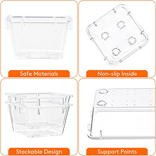 Lifewit Set de 25 Organizadores de Cajones de Plástico Transparente, Separadores de Cajones de Escritorio, Bandejas de Almacenaje, Cajas Separadoras para Maquillaje, Joyas, Dormitorio, Baño, Oficina