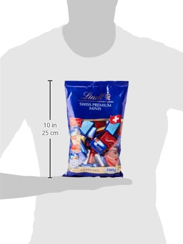 Lindt Bolsa de Napolitanas de Chocolate - 500 g, Chocolatinas de Chocolate con Leche, chocolate negro, chocolate blanco y surtido, Porciones Individuales