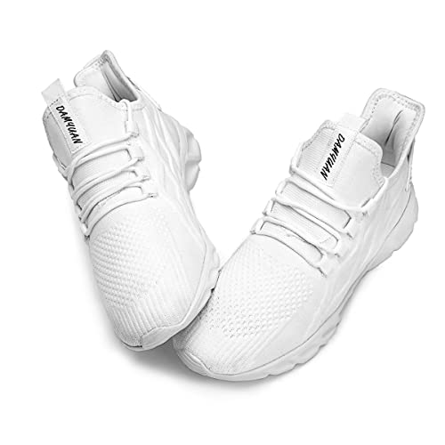 Linenghs Zapatos de Hombre para Correr Zapatos Deportivos Zapatillas para Correr Tenis Ocio Ligero Transpirable Zapatos para Correr en la Carretera Caminar al Aire Libre Fitness Jogging Blanco 40 EU